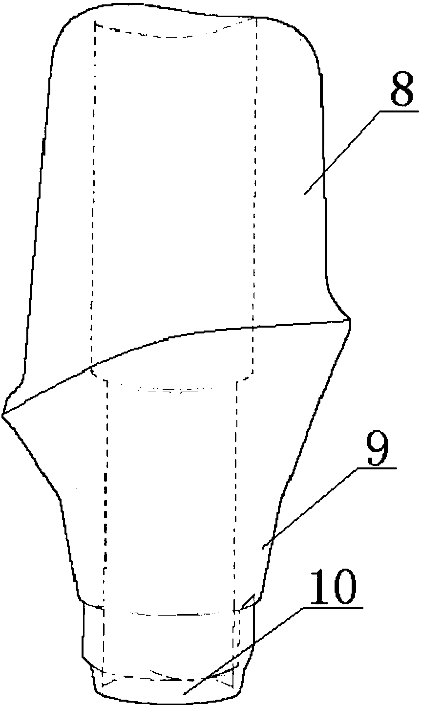 Additive and subtractive compound processing and molding method of individualized dental implanting abutment