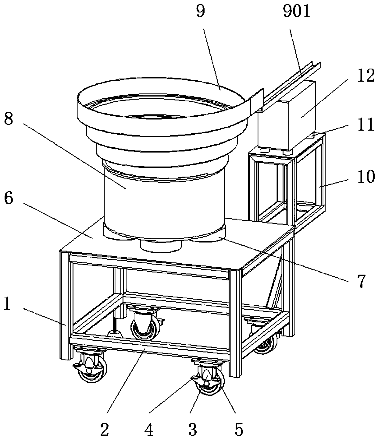 Automatic feeding and reshaping device for spring nuts