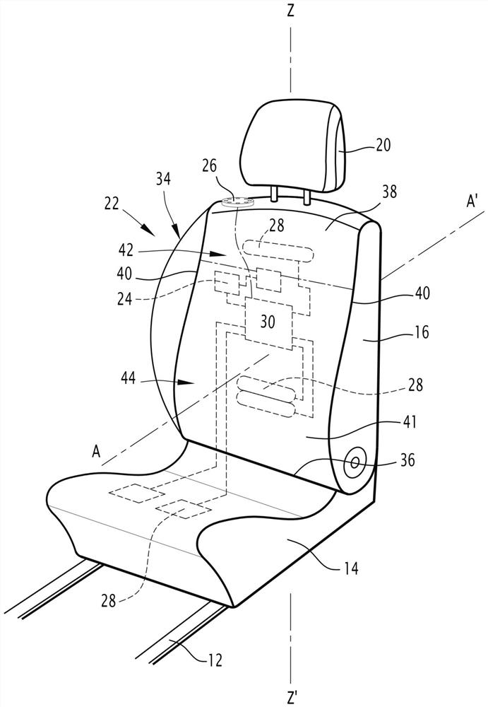 Vehicle seat comprising a support element