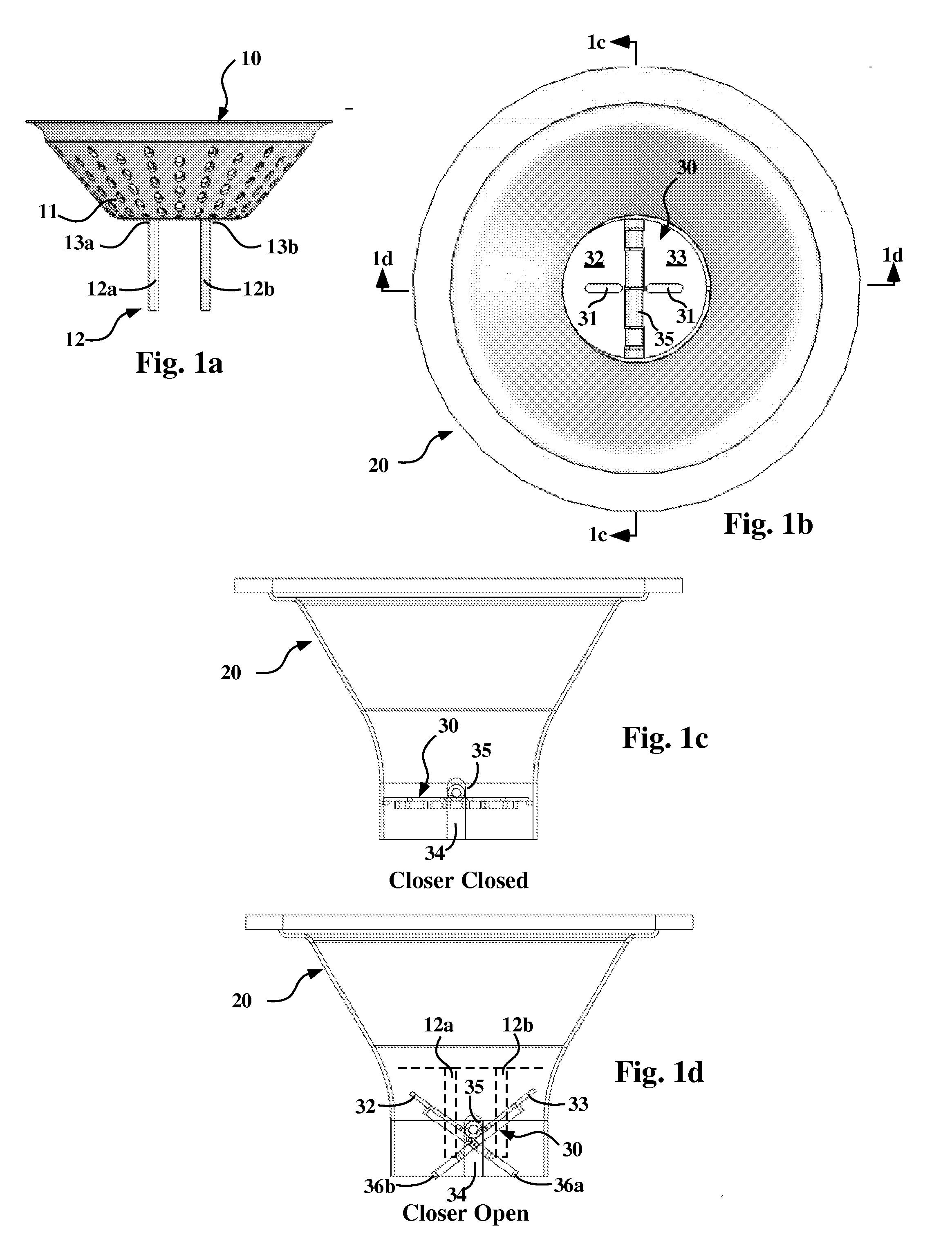 Steel drain with automatic closer