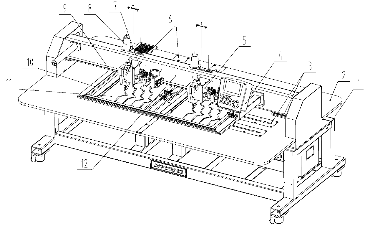 Full-automatic multi-head template sewing machine