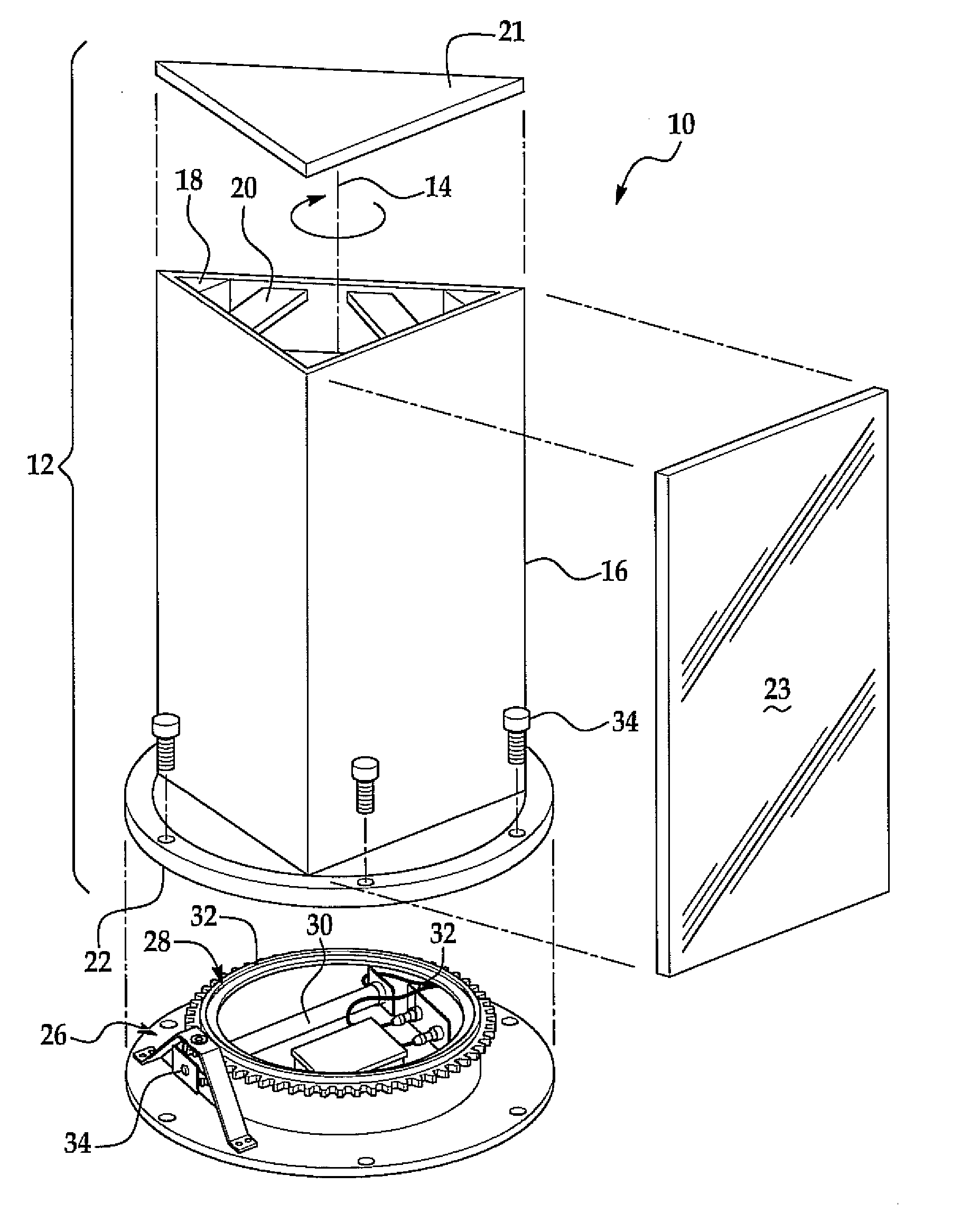 Rotating mirrored stile for usage within a mirror labyrinth