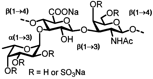 Fucosylated chondroitin sulfate oligosaccharide glycocluster and preparation method thereof