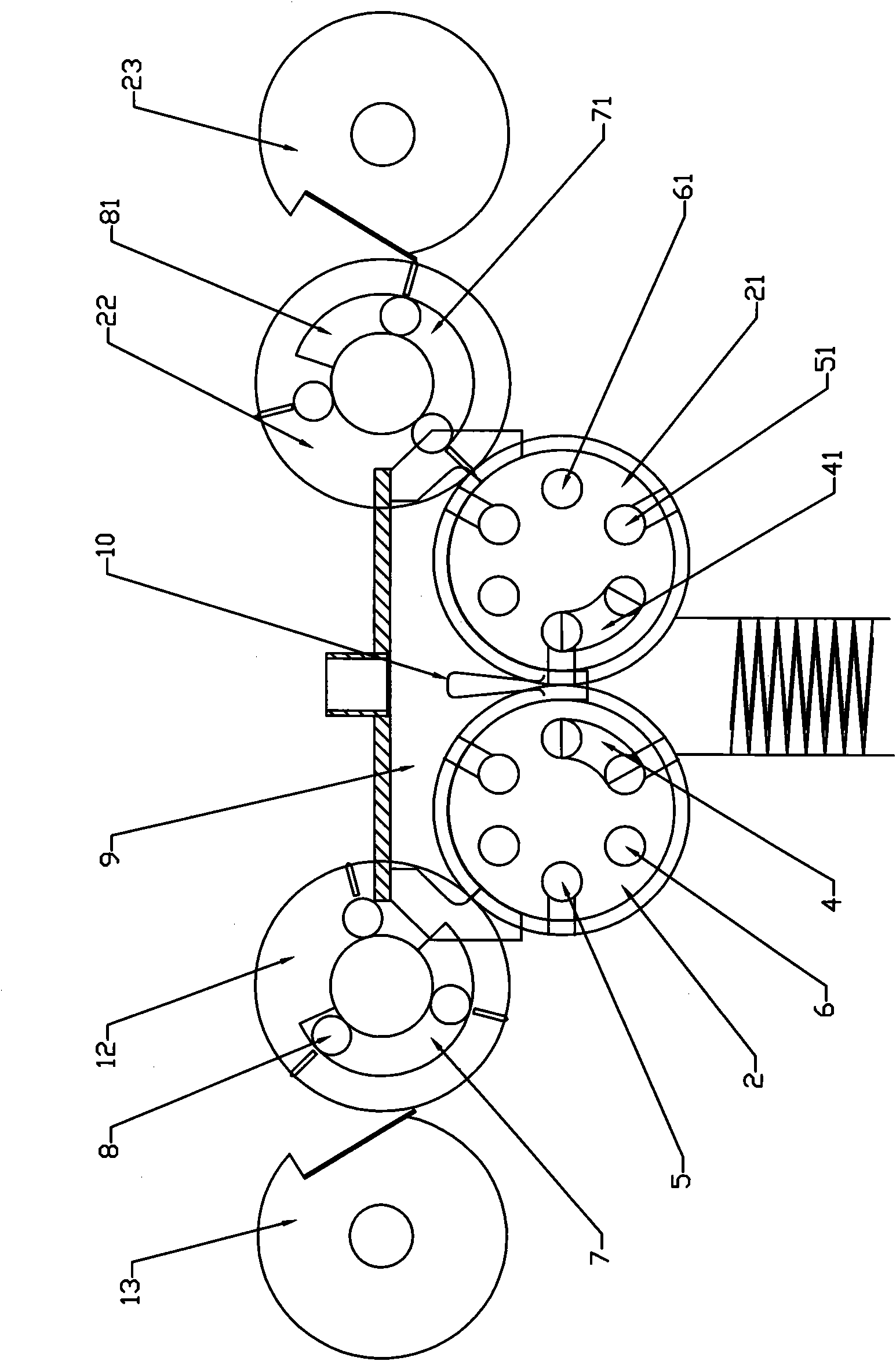 Paper suction method of folder for V-shaped box drawing type facial tissues and paper suction device using in same