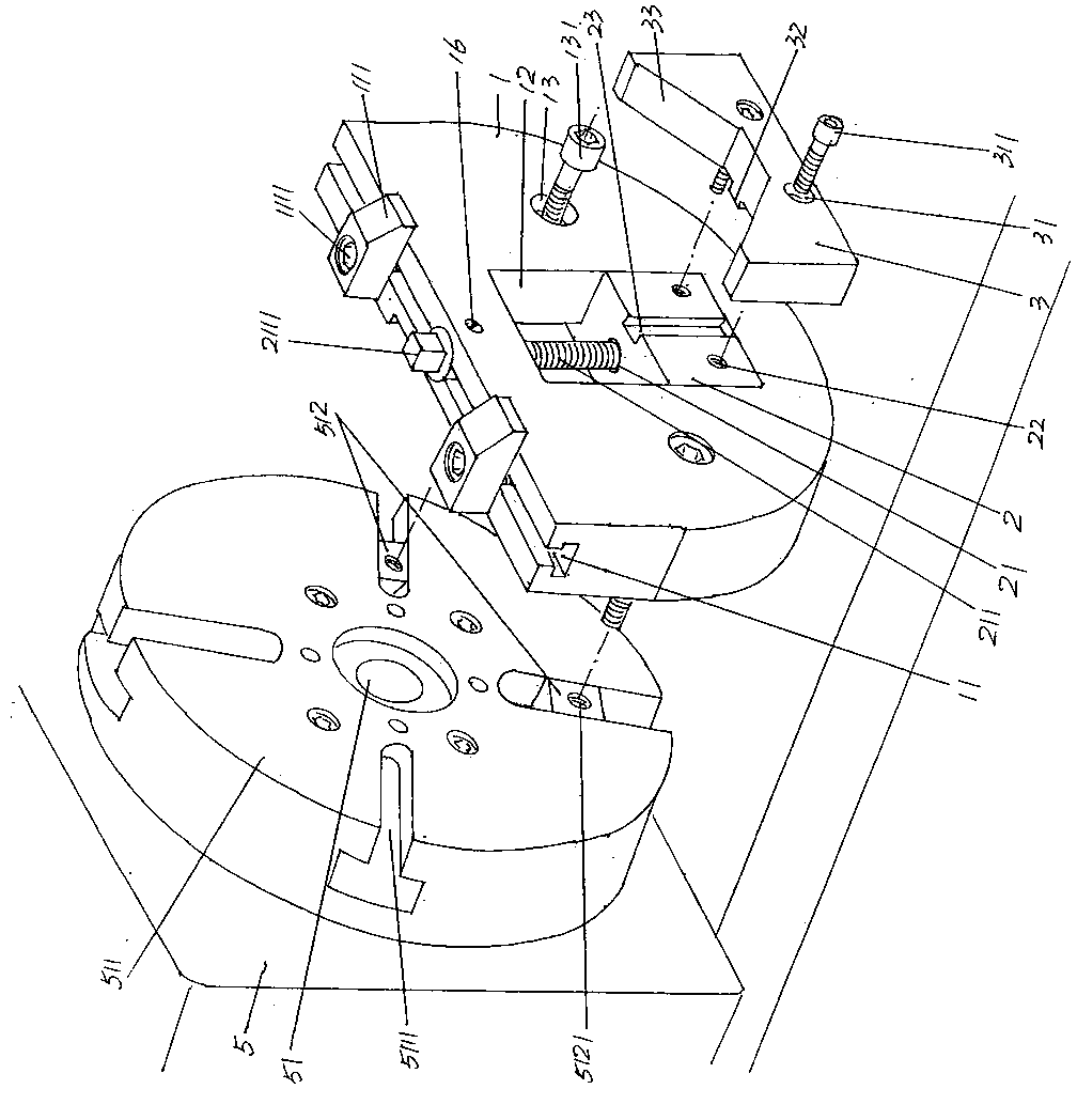 Fixture structure for glass mould machining