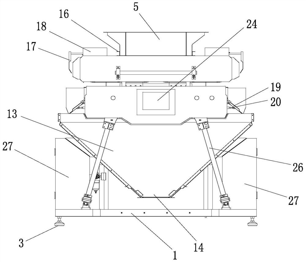 Floor type multi-head combined weighing machine