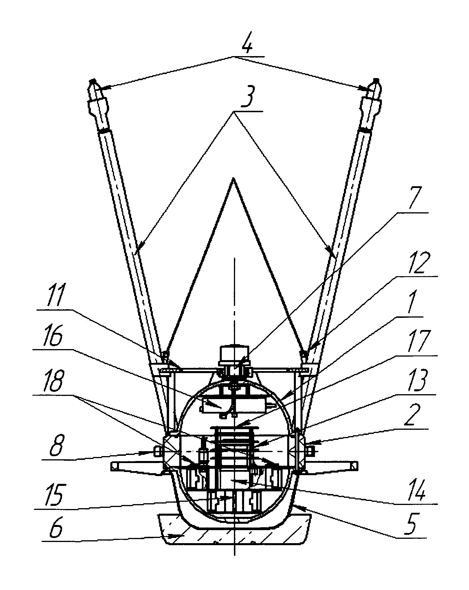 Bottom system for geophysical survey (variants)