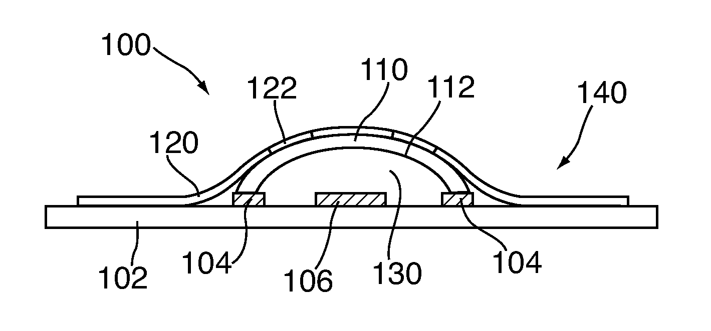 Contaminent resistant membrane in a dome switch and methods for making the same