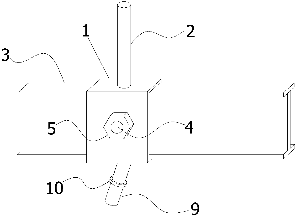 Vertical rod fixing piece and scaffold