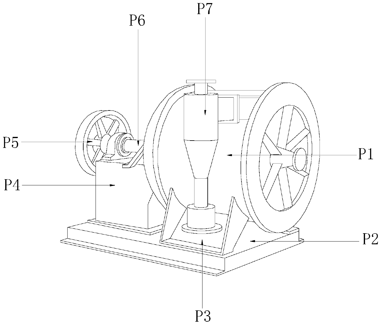 Sanitary pad fiber separation device by utilizing leading, absorbing and scraping principle