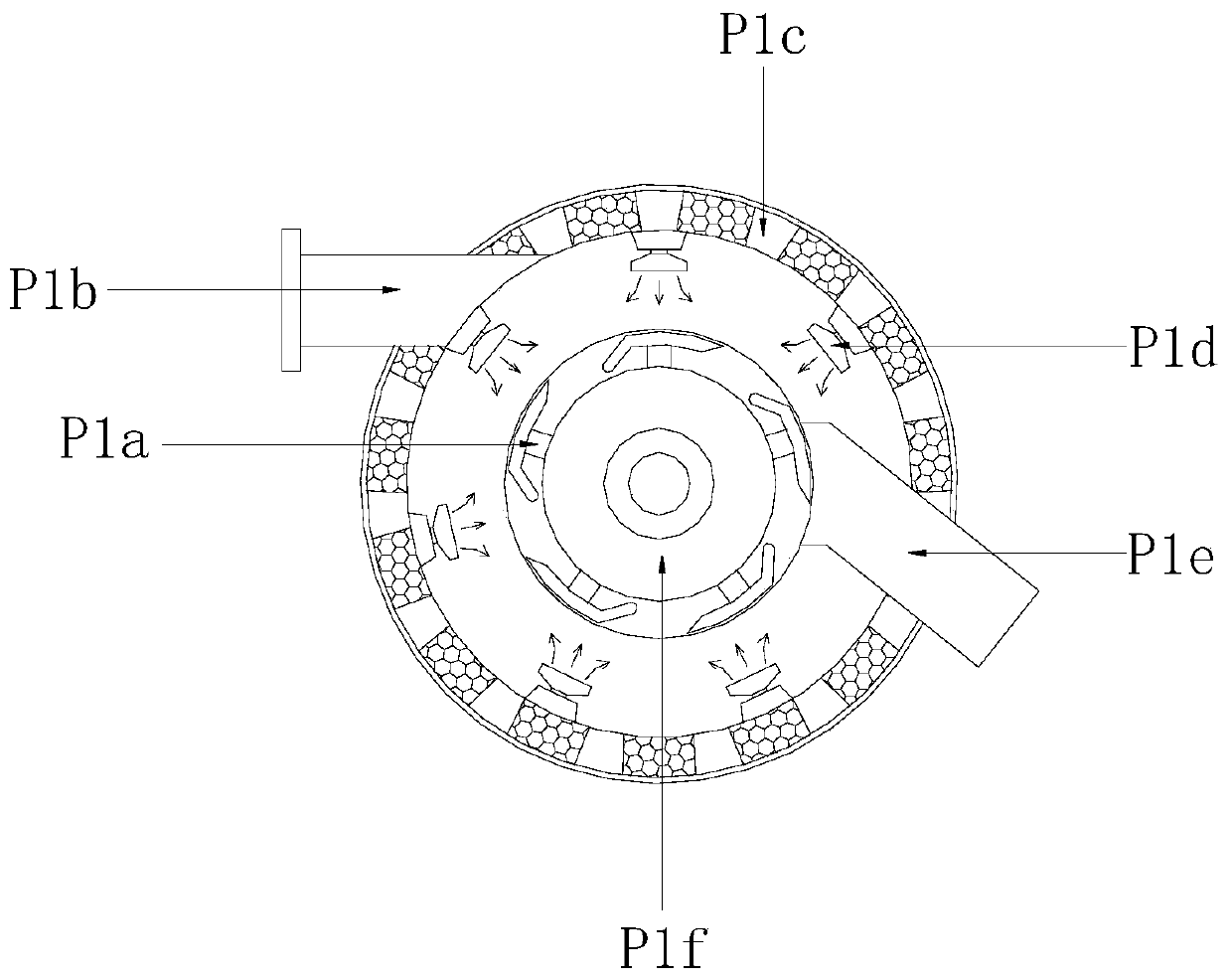 Sanitary pad fiber separation device by utilizing leading, absorbing and scraping principle