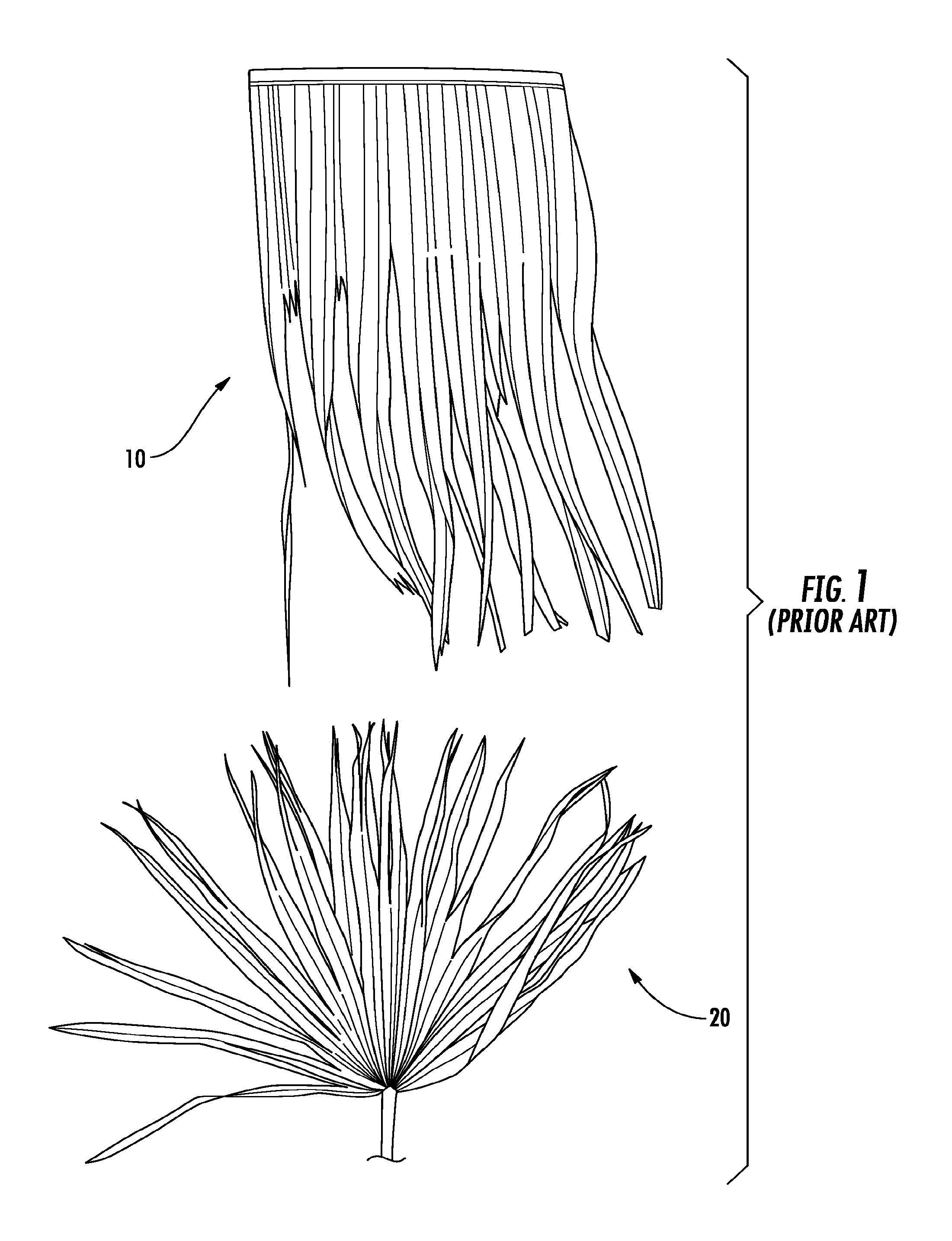 Synthetic thatch members for use as roofing material products and methods of making and using the same