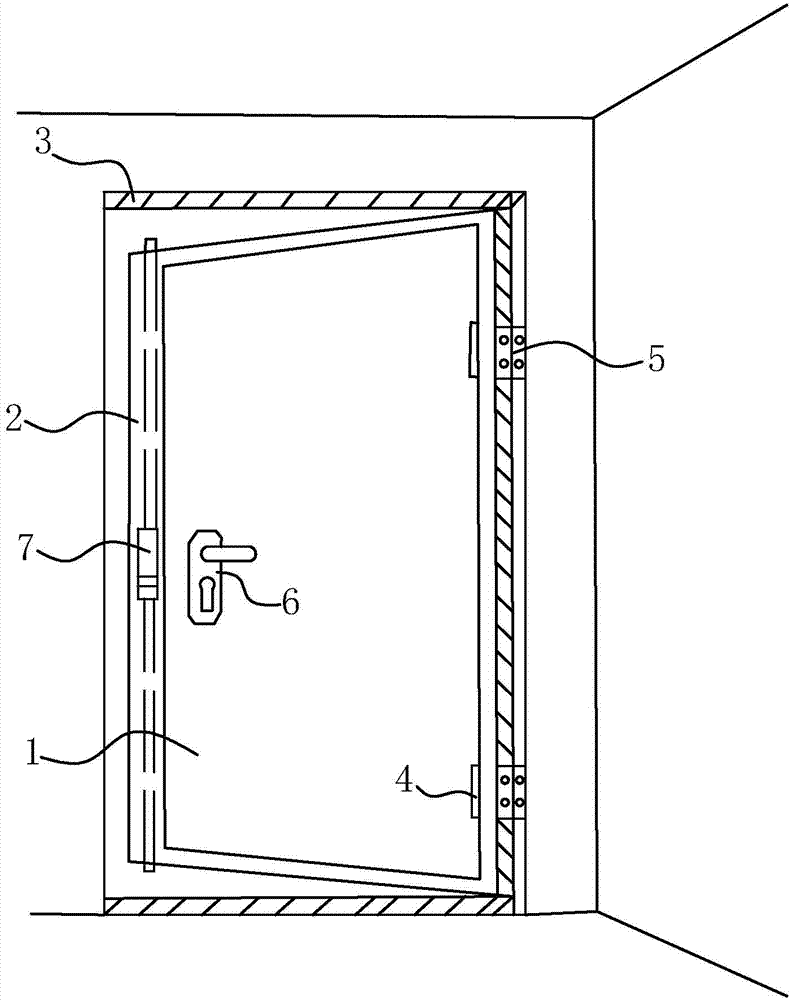 Pushing-type inward opened safety door