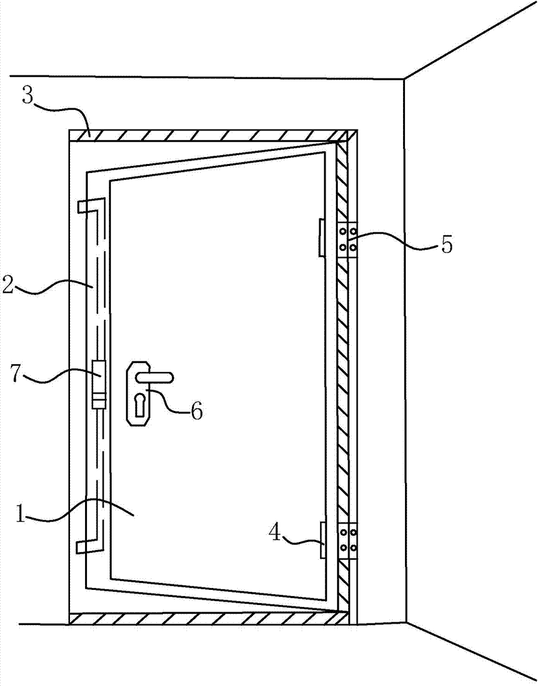 Pushing-type inward opened safety door