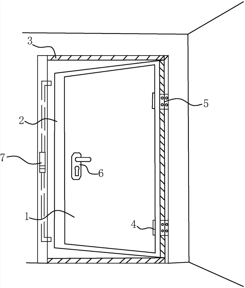 Pushing-type inward opened safety door