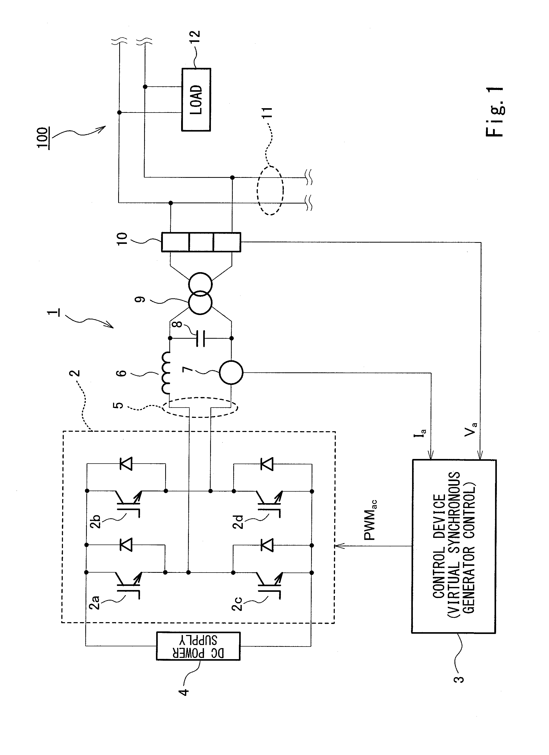 Power conversion device connected to single-phase system