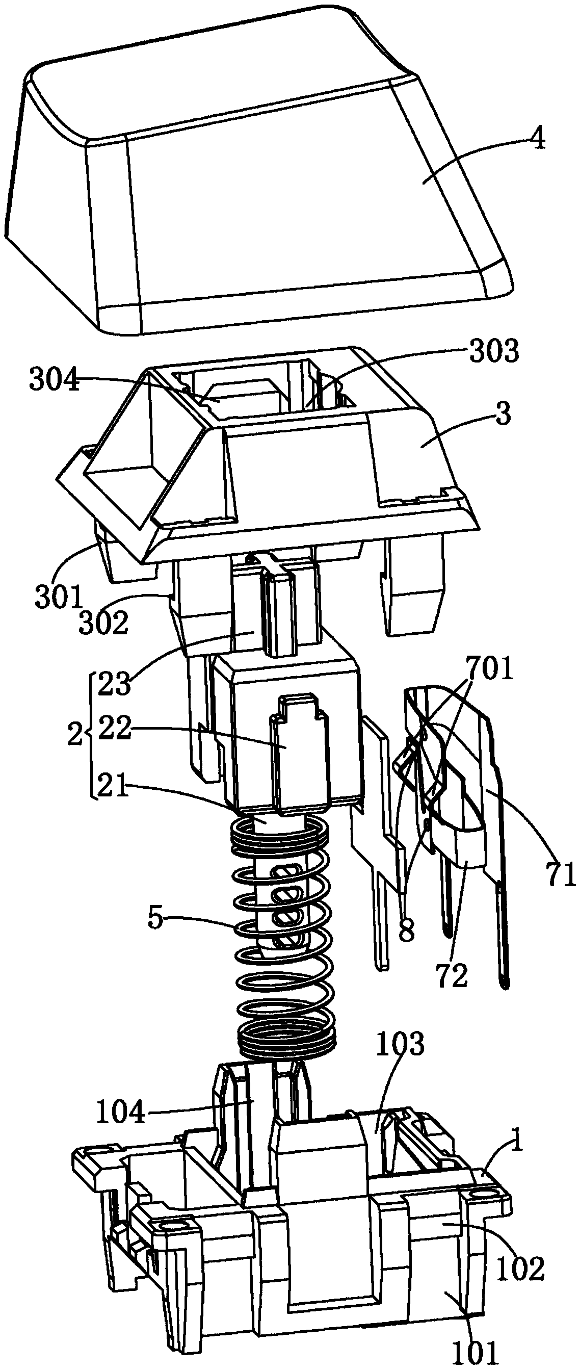 Dual-contact mechanical keyboard switch