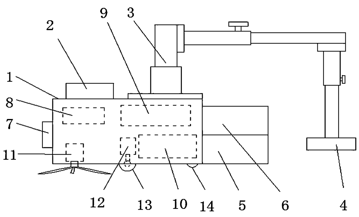 Novel scrap iron sweeping device used for machining