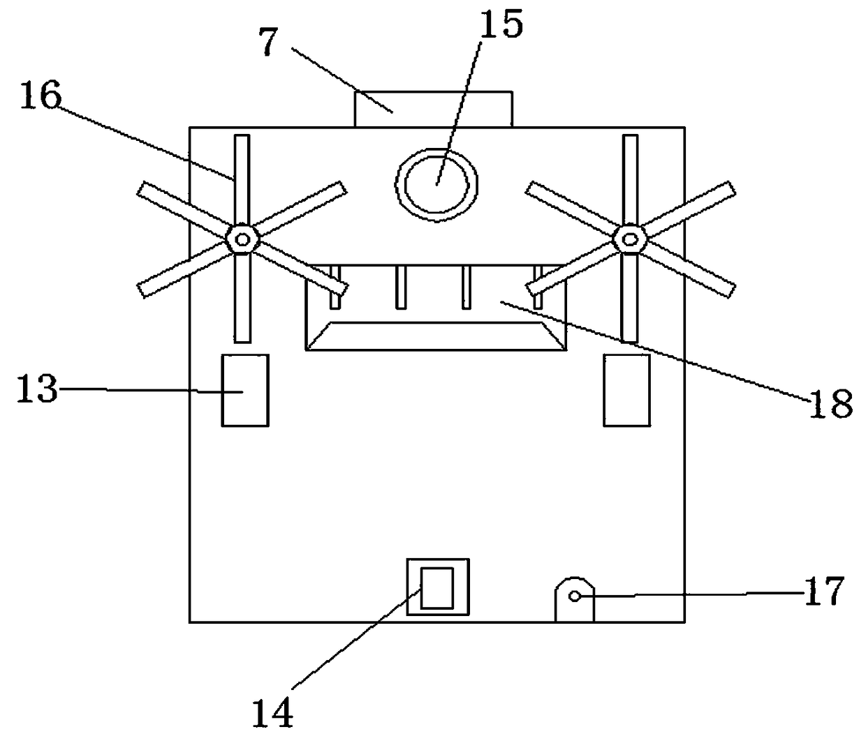 Novel scrap iron sweeping device used for machining