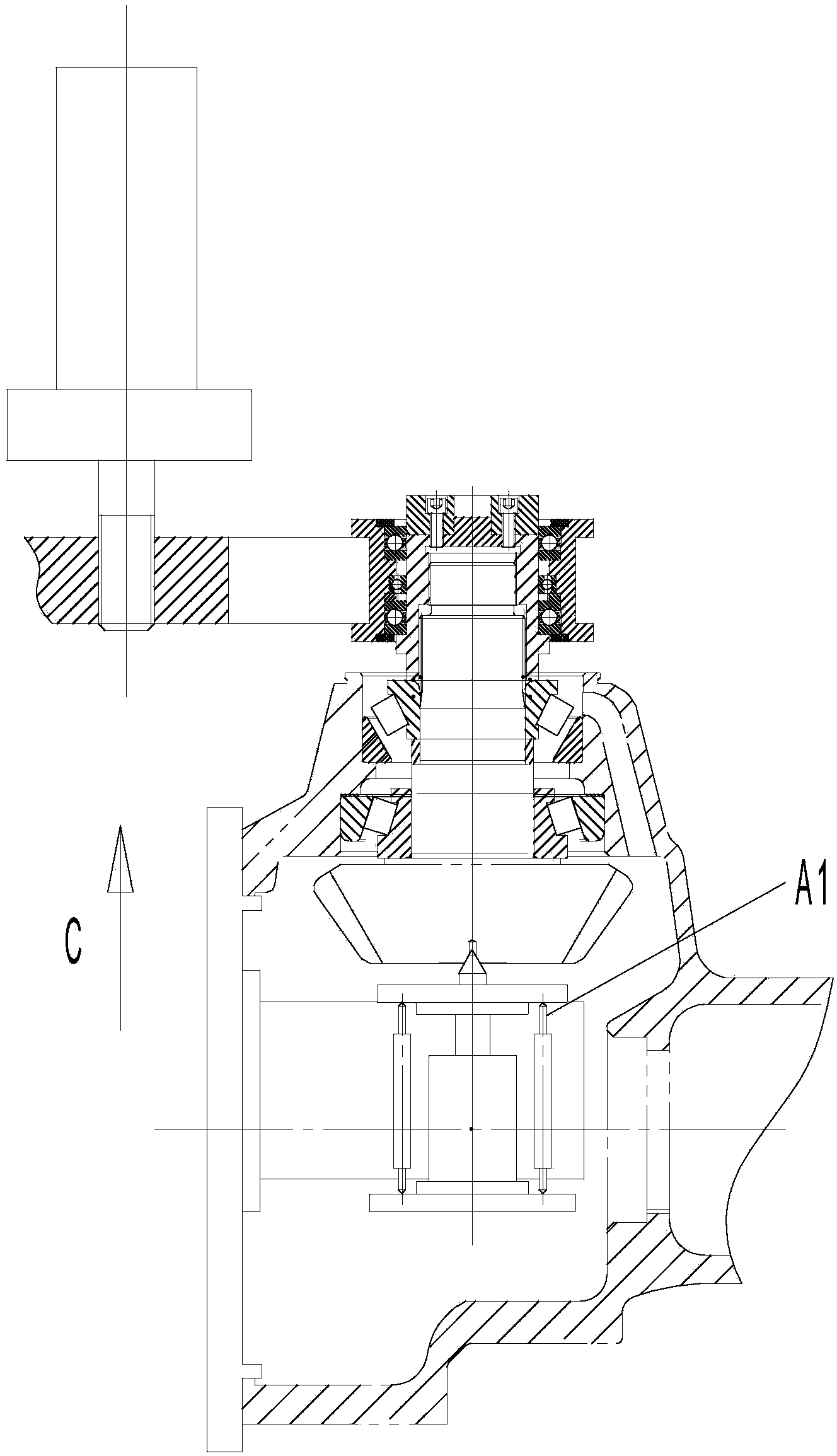 Method for adjusting axial endplay gap of closed main reducer driving gear