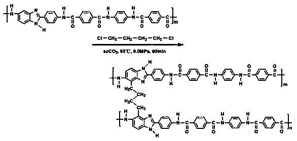 Method modifying aramid fibers in supercritical carbon dioxide environment to increase mechanical performance and surface performance