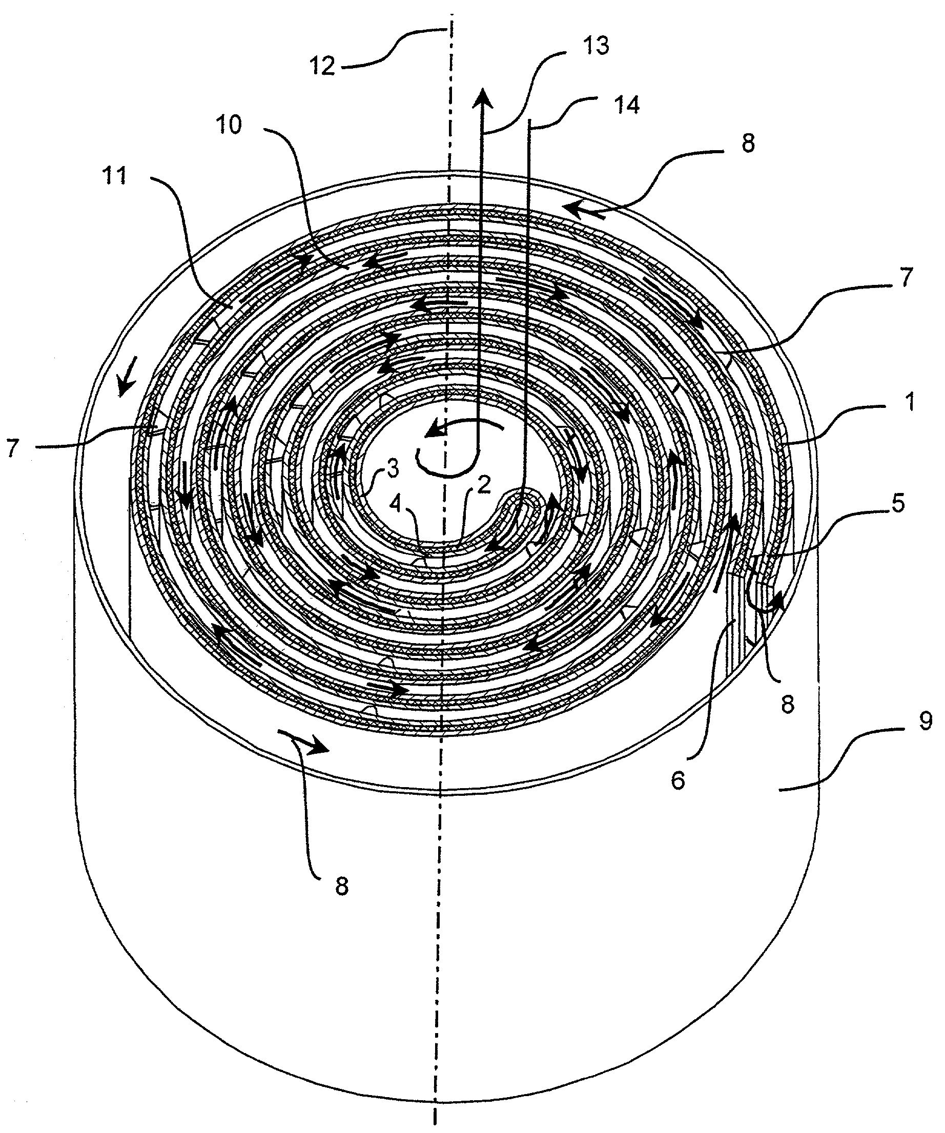 Wick arrangement for an anesthetic evaporator