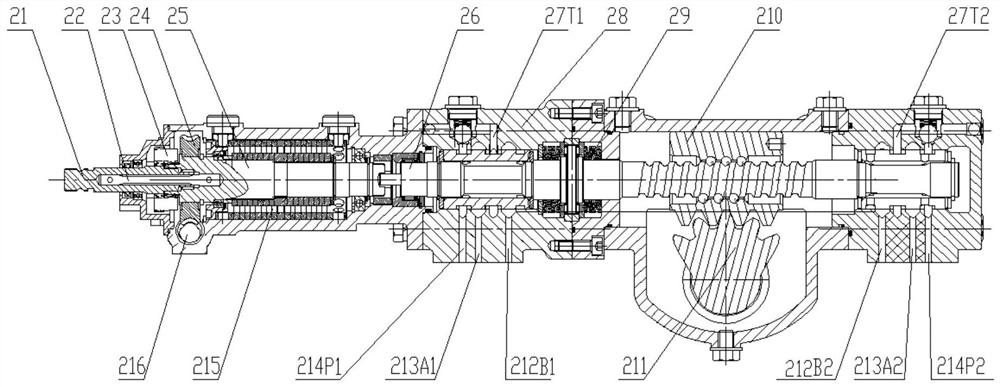 Double-loop semi-integral steering gear, power-assisted steering system and crane