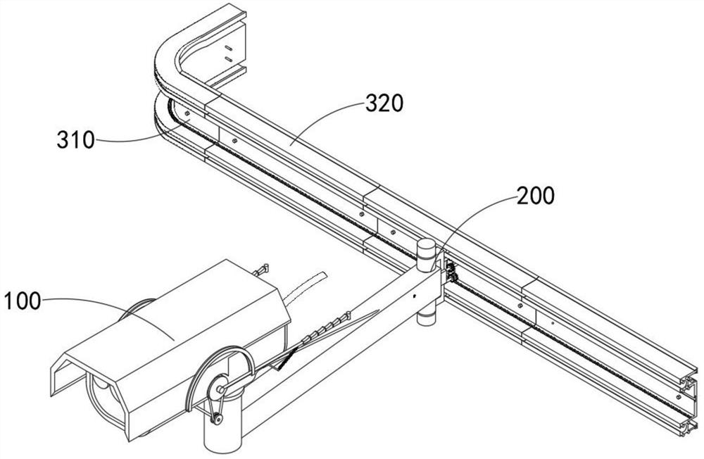 Rail movement type anti-shielding security and protection camera device