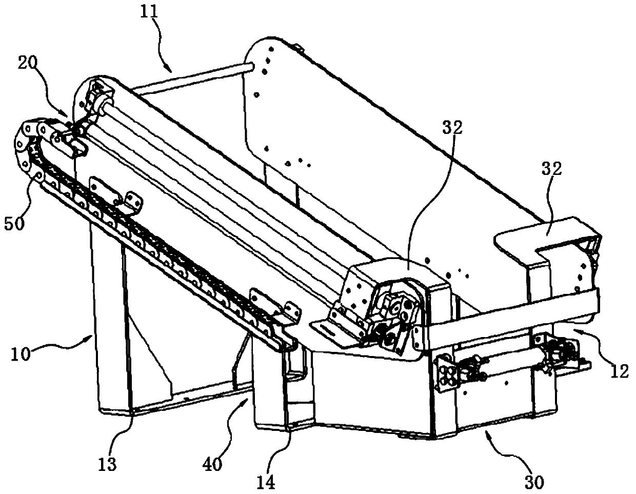 Material transition transfer device and intelligent logistics line