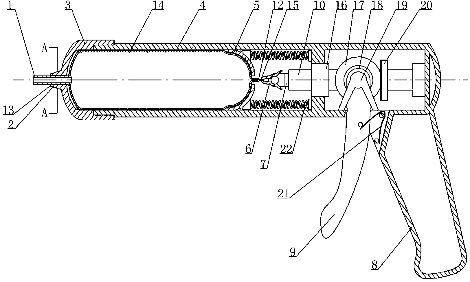 Viscous material injection device