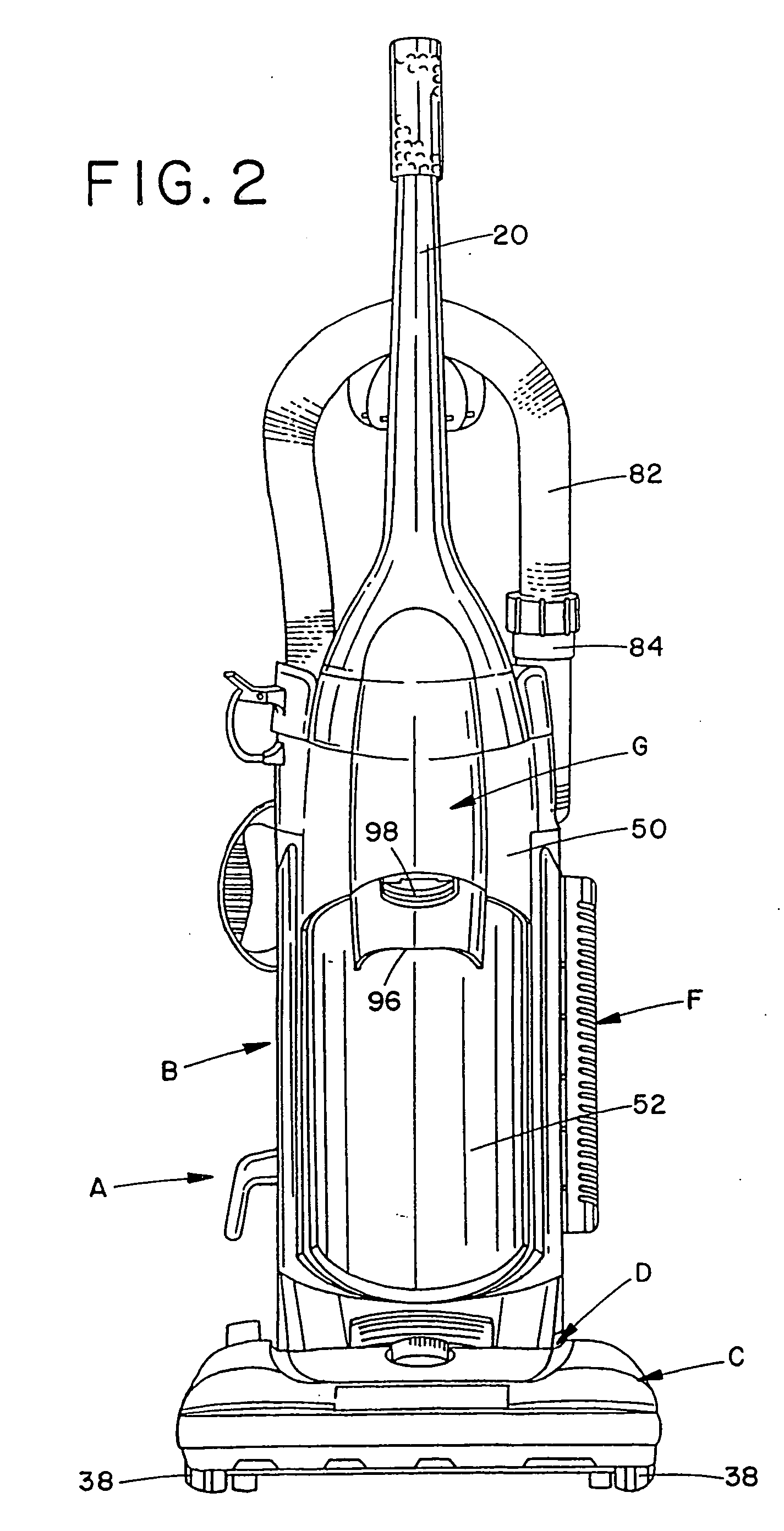 Upright vacuum cleaner with cyclonic airflow