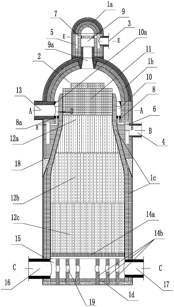 Heat storage body gas and air swirl entrainment pre-mixing combustion hot-blast stove