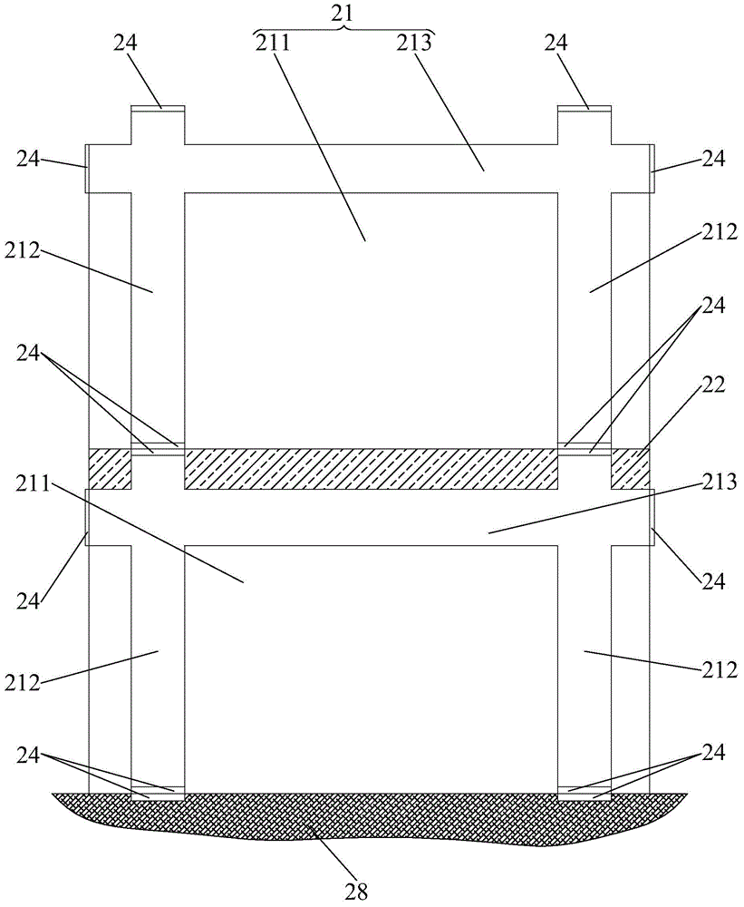 Construction method for building combined type building