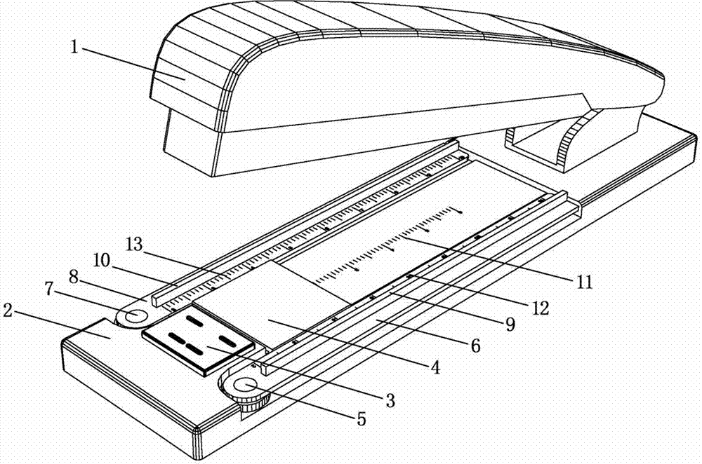 Stapler with bookbinding scale