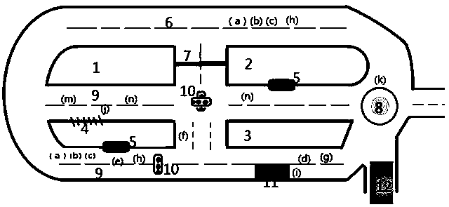 Adaptive cruise assisted driving system test field and scene planning method