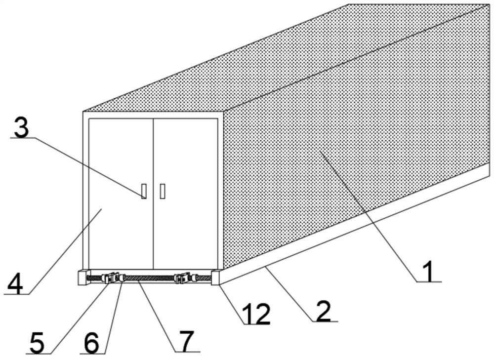 Connecting component between container bodies