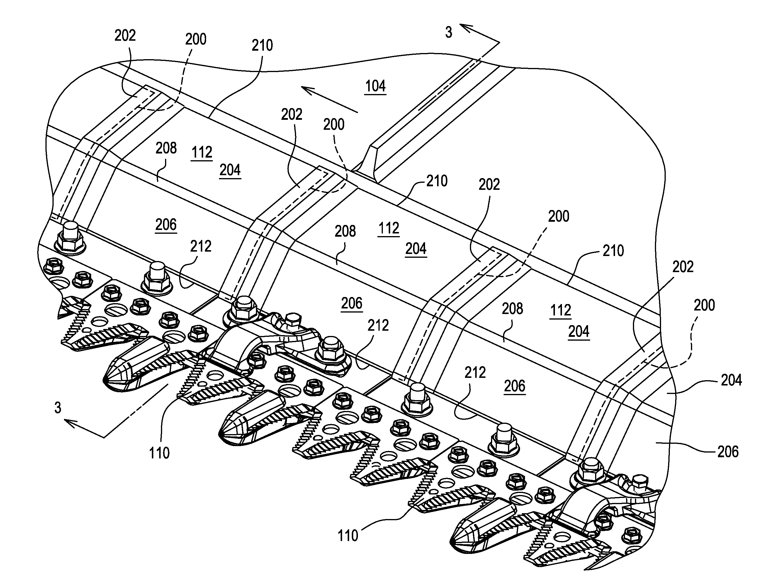 Tongue-In-Groove Belt Hold Down For A Draper Platform