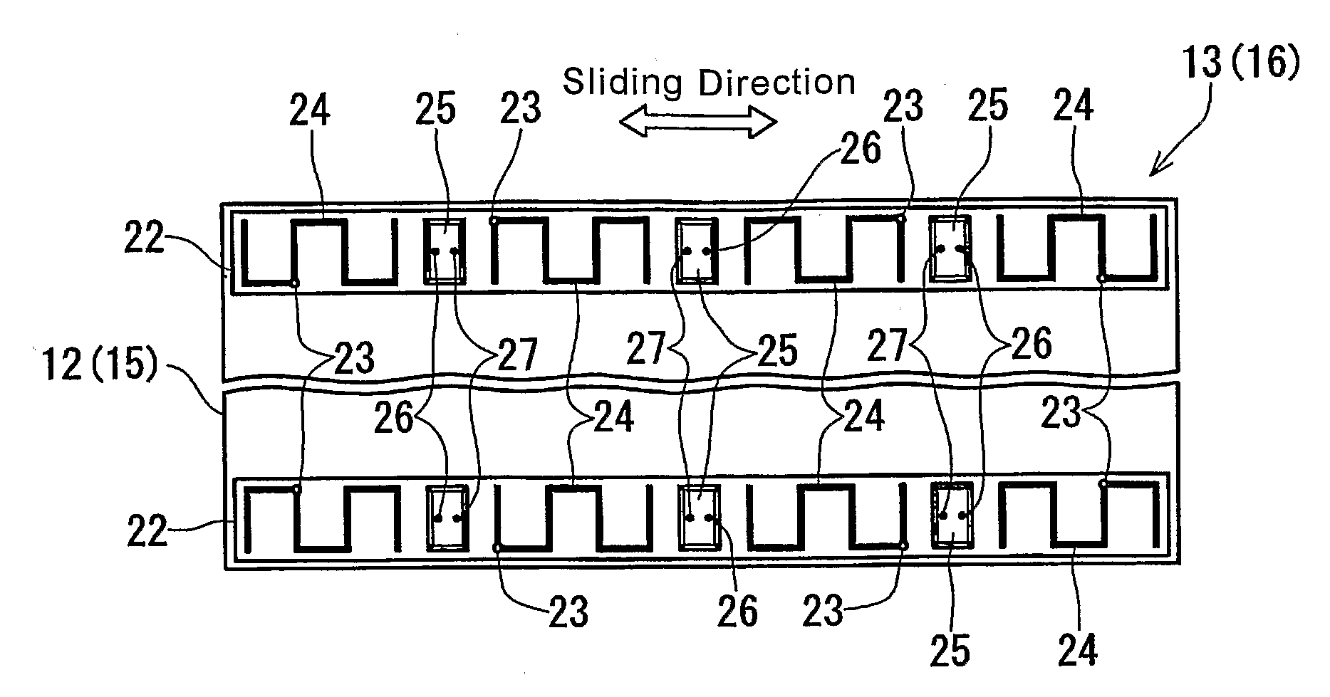 Slide guiding device