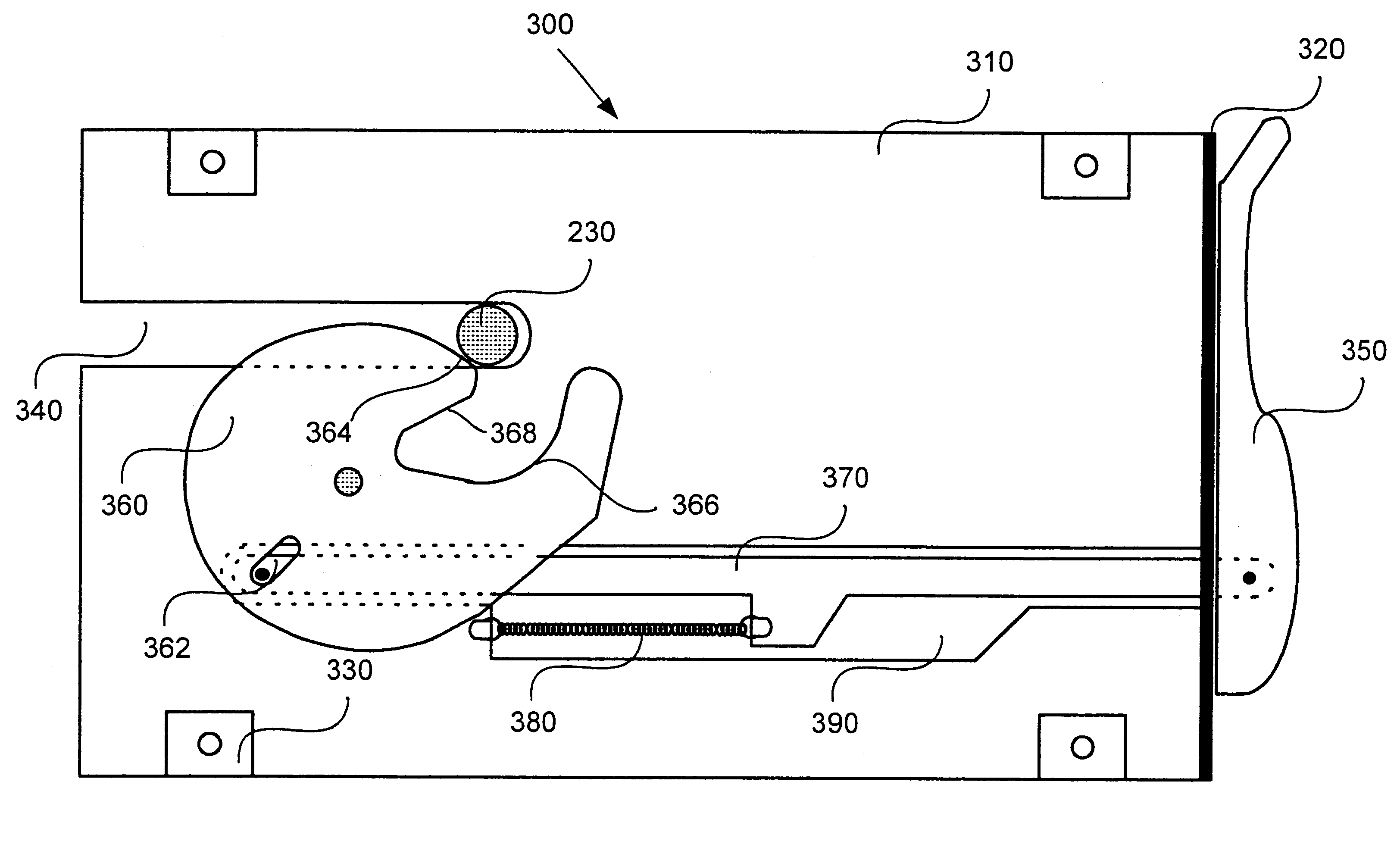 Circuit card captivation and ejection mechanism including a lever to facilitate removal of the mechanism from a housing