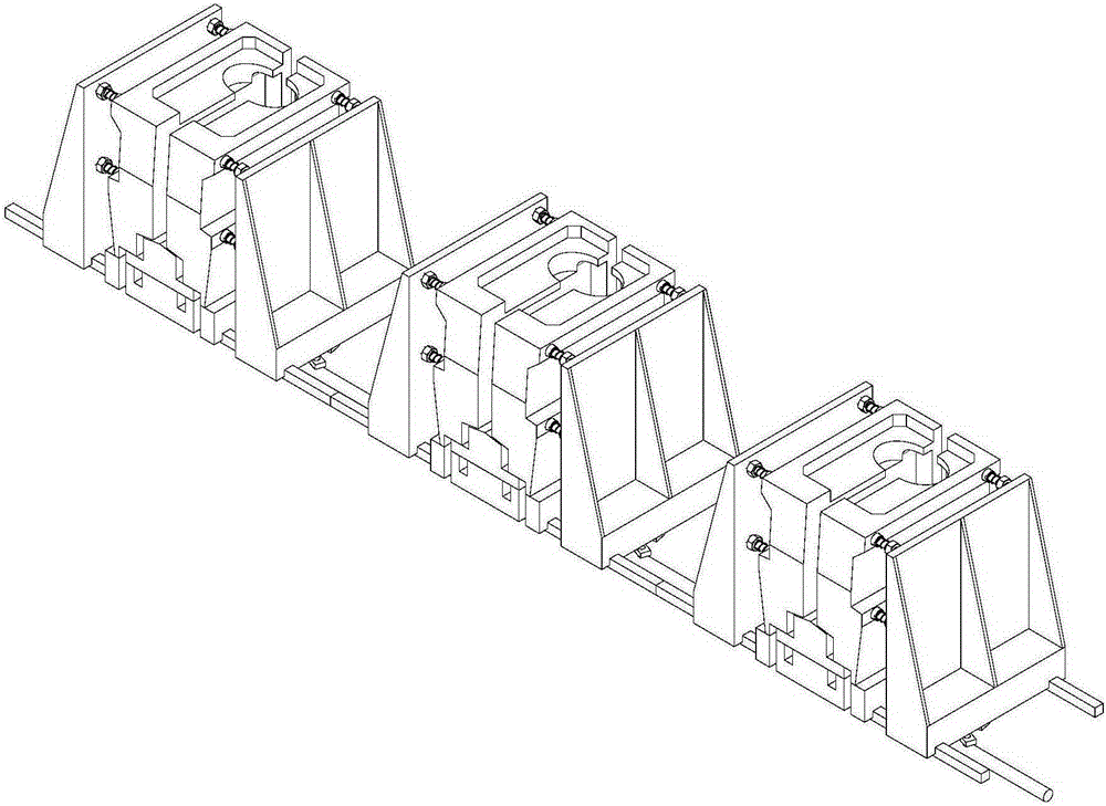 Multistation synchronous symmetric mold opening and closing mechanism of ceramic bathroom accessory