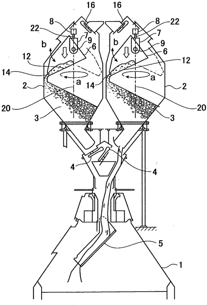 Material segregation apparatus for blast furnace top bunker