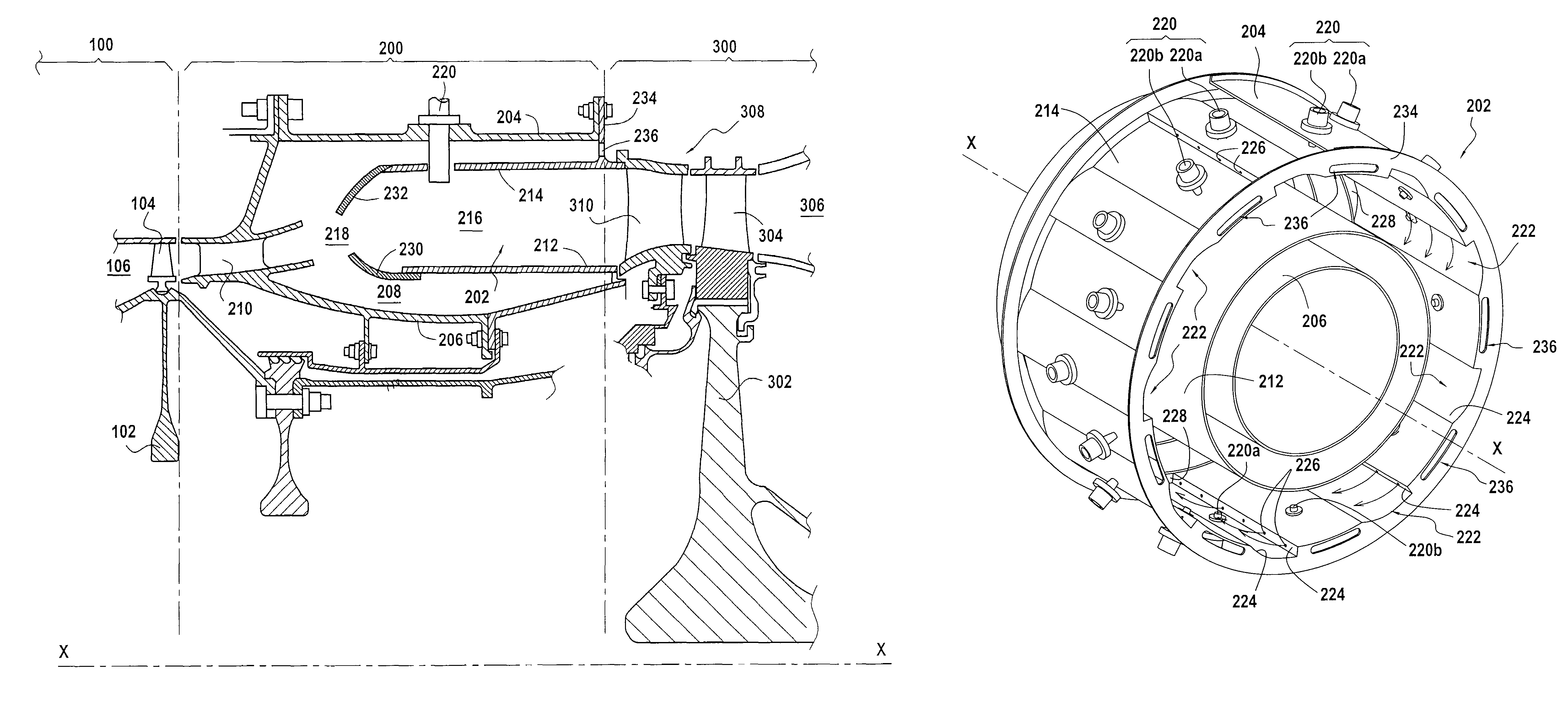 Turbomachine combustion chamber with helical air flow