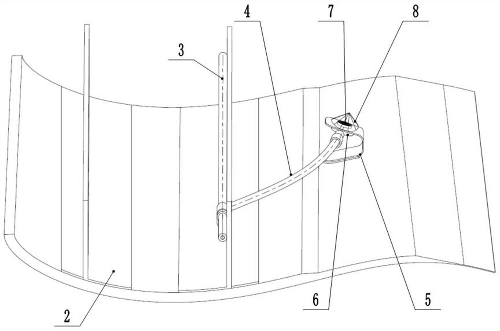 Wind power blade lightning arrester mounting device and mounting method