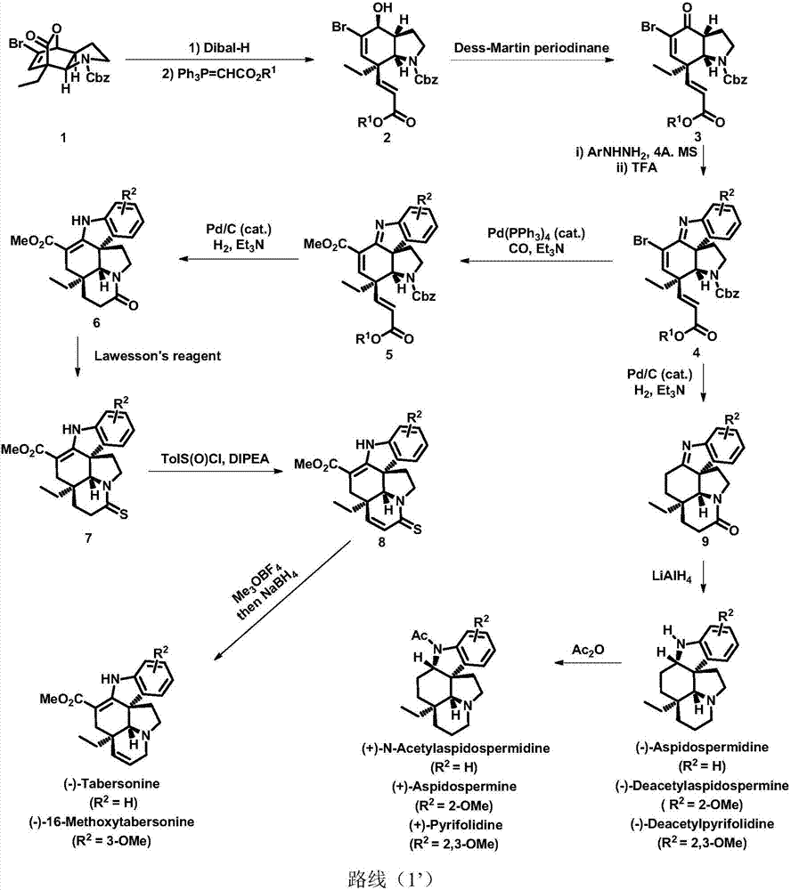 Method for asymmetric synthesis of Aspidosperma alkaloids