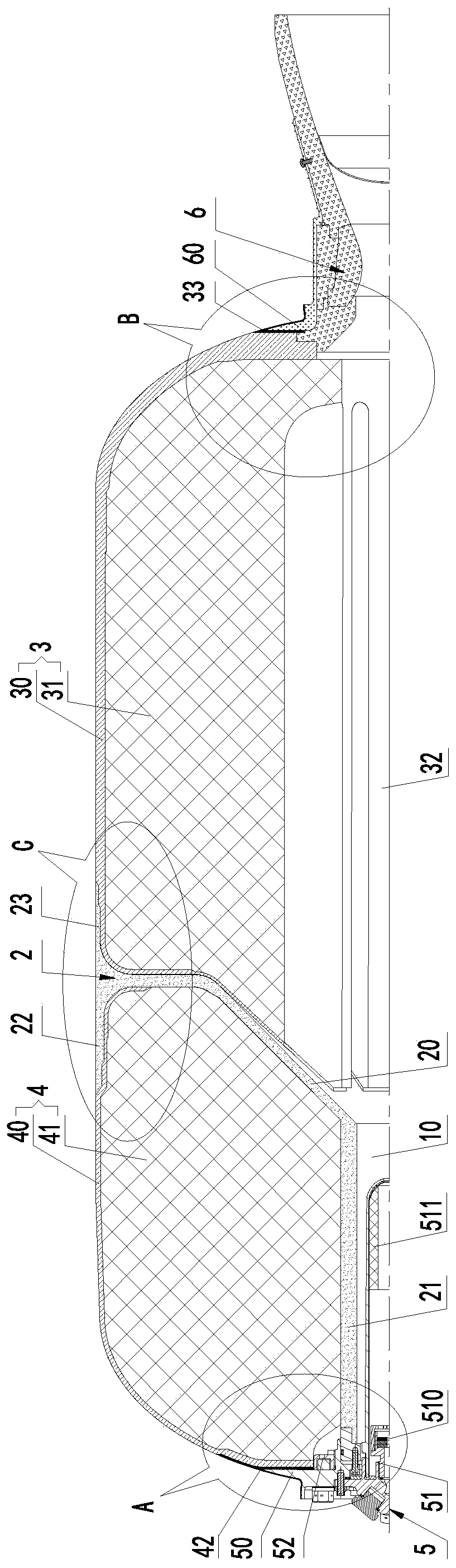 Dipulse engine with integrated propellent twining structure and preparation method