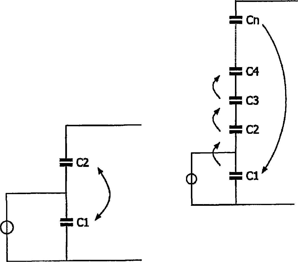 Charge pump DC-DC converter comprising solid state batteries