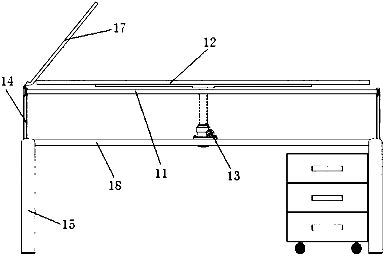 Office table with hidden storage rack