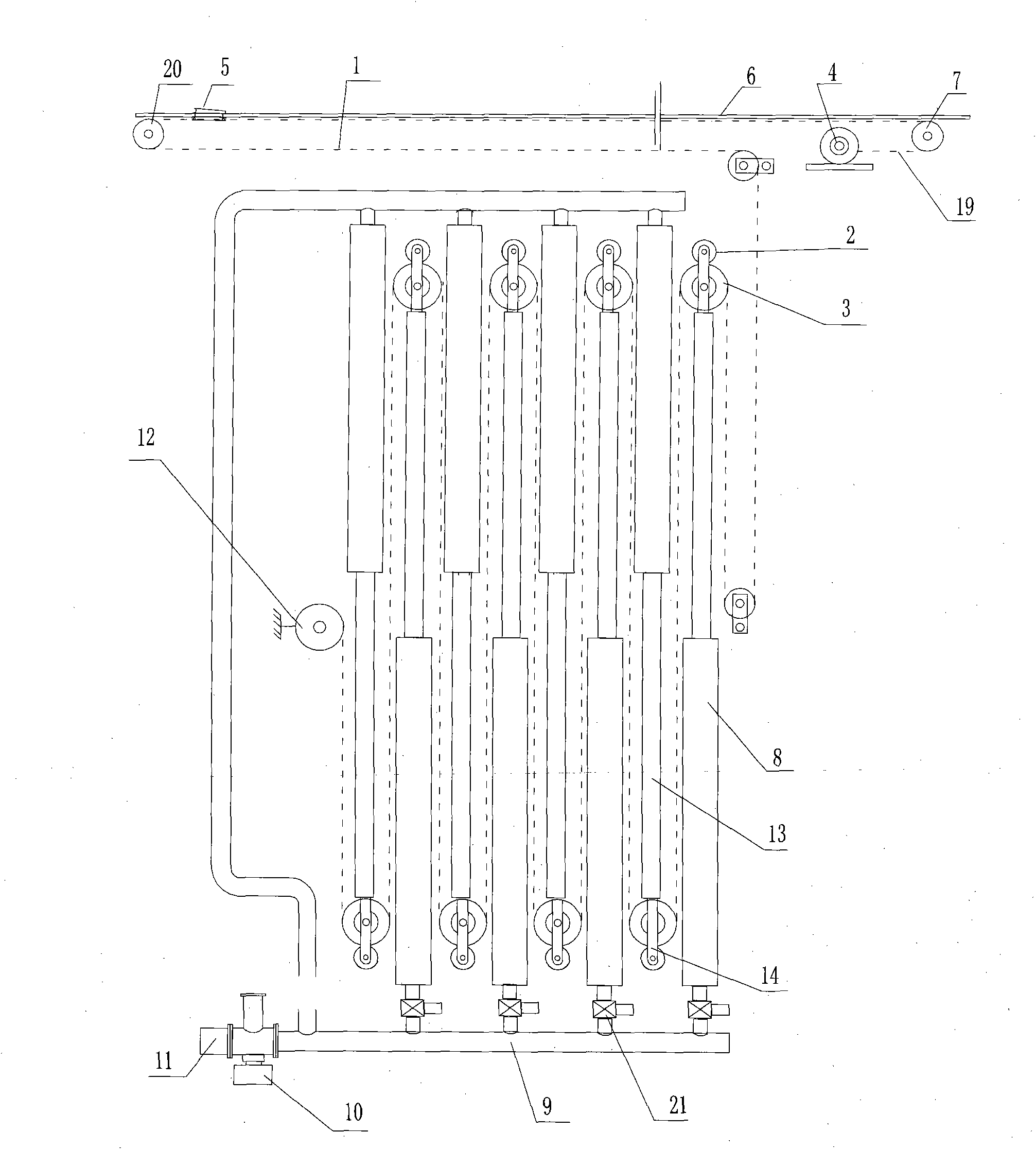 Large-thrust multiple acceleration type pneumatic ejector for carrier-based airplanes of airplane carrier