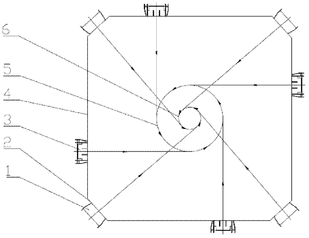 Multi-corner tangential multi-scale pulverized coal decoupling combustion device and decoupling combustion method thereof