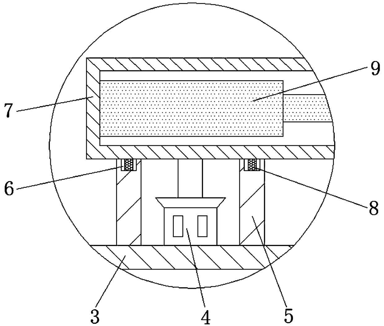 Feeding and discharging device for liquid injection machine